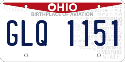 OH license plate GLQ1151