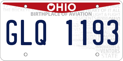 OH license plate GLQ1193