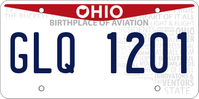 OH license plate GLQ1201