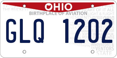 OH license plate GLQ1202