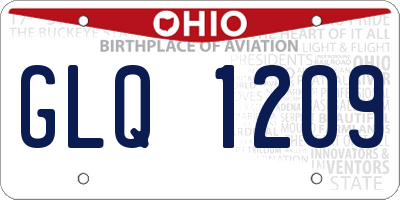 OH license plate GLQ1209