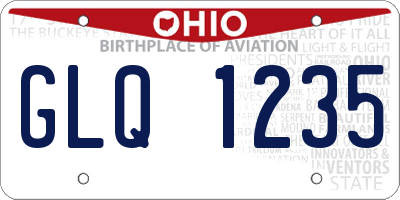 OH license plate GLQ1235