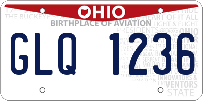 OH license plate GLQ1236
