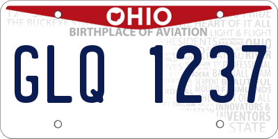 OH license plate GLQ1237