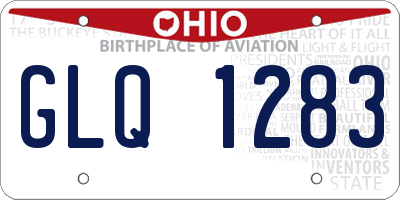 OH license plate GLQ1283