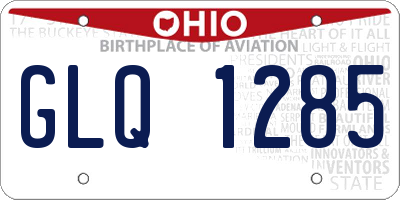 OH license plate GLQ1285