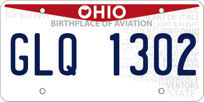 OH license plate GLQ1302