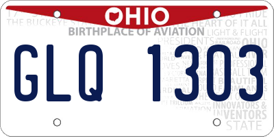 OH license plate GLQ1303