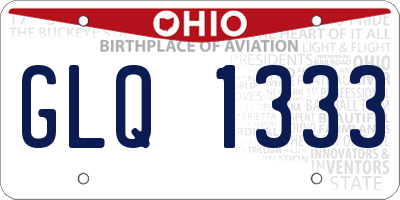 OH license plate GLQ1333
