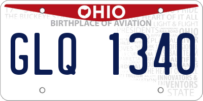 OH license plate GLQ1340