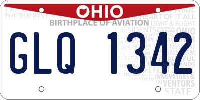 OH license plate GLQ1342