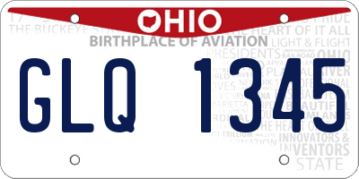 OH license plate GLQ1345