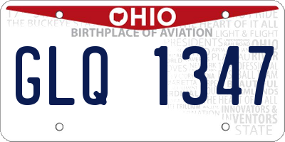 OH license plate GLQ1347