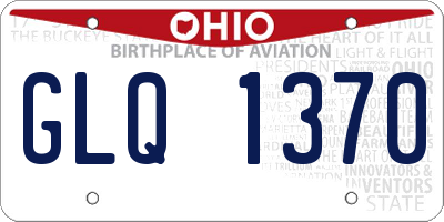 OH license plate GLQ1370