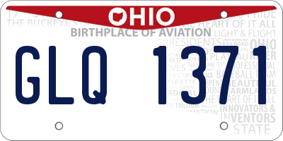 OH license plate GLQ1371