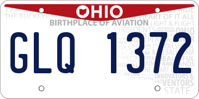 OH license plate GLQ1372
