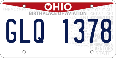 OH license plate GLQ1378
