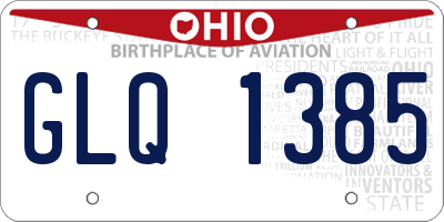 OH license plate GLQ1385