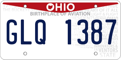 OH license plate GLQ1387