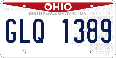 OH license plate GLQ1389
