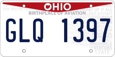 OH license plate GLQ1397