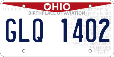 OH license plate GLQ1402