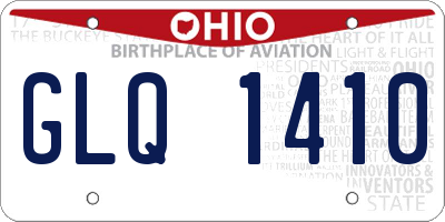 OH license plate GLQ1410