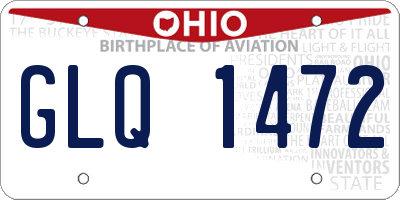OH license plate GLQ1472