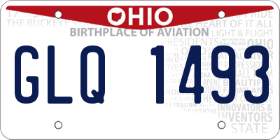 OH license plate GLQ1493