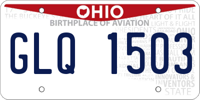 OH license plate GLQ1503