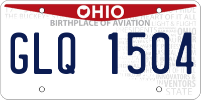 OH license plate GLQ1504