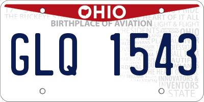 OH license plate GLQ1543