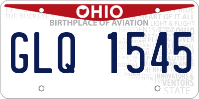 OH license plate GLQ1545