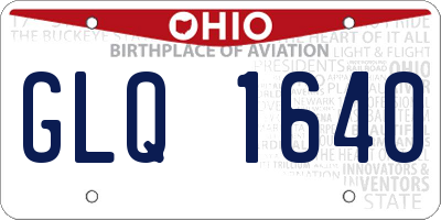 OH license plate GLQ1640