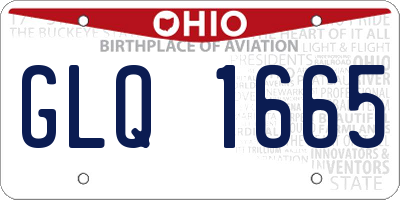 OH license plate GLQ1665