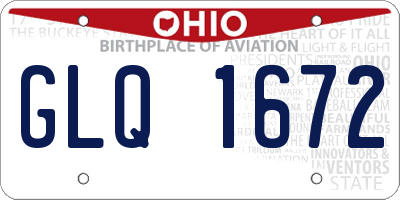 OH license plate GLQ1672