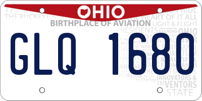 OH license plate GLQ1680