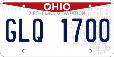 OH license plate GLQ1700