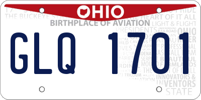 OH license plate GLQ1701