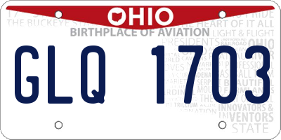OH license plate GLQ1703