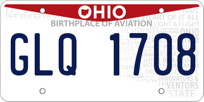 OH license plate GLQ1708