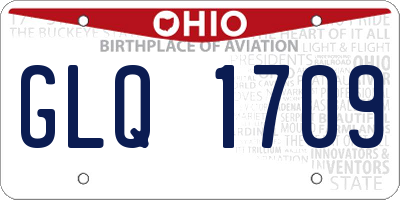 OH license plate GLQ1709