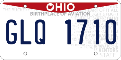 OH license plate GLQ1710