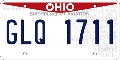 OH license plate GLQ1711