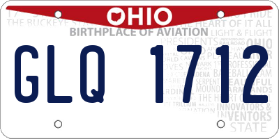 OH license plate GLQ1712