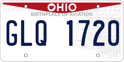 OH license plate GLQ1720