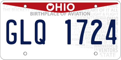 OH license plate GLQ1724