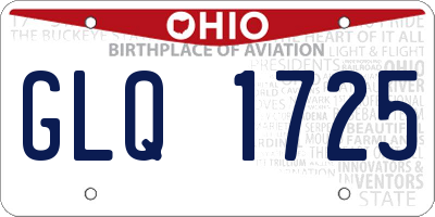 OH license plate GLQ1725