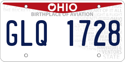 OH license plate GLQ1728