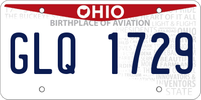 OH license plate GLQ1729
